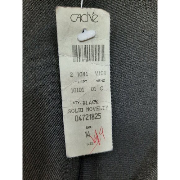 Vintage 90s Y2K Cache Mid Rise Bootcut Black Dress Pants Size L Stretch - Picture 9 of 11